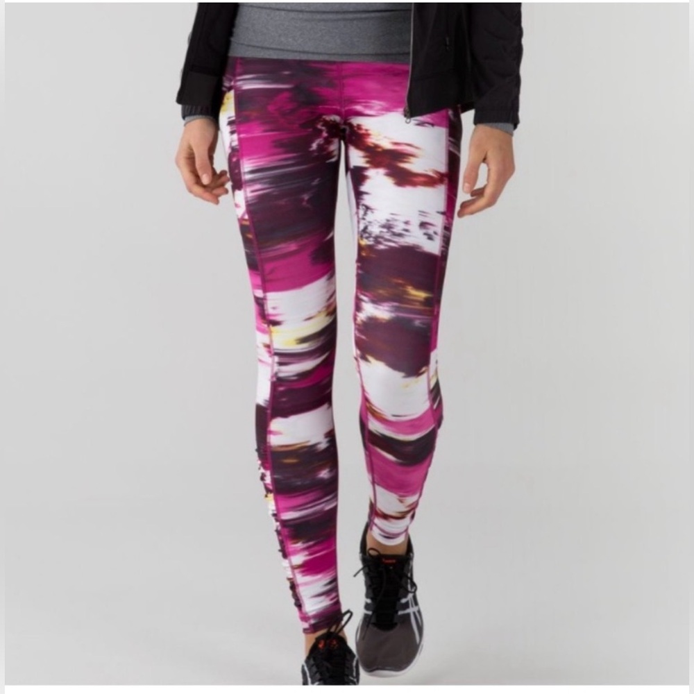 LULULEMON Speed Tight IV Full-Luxtreme Pigment Wind Berry Rumble Multi/Blk Sz:10